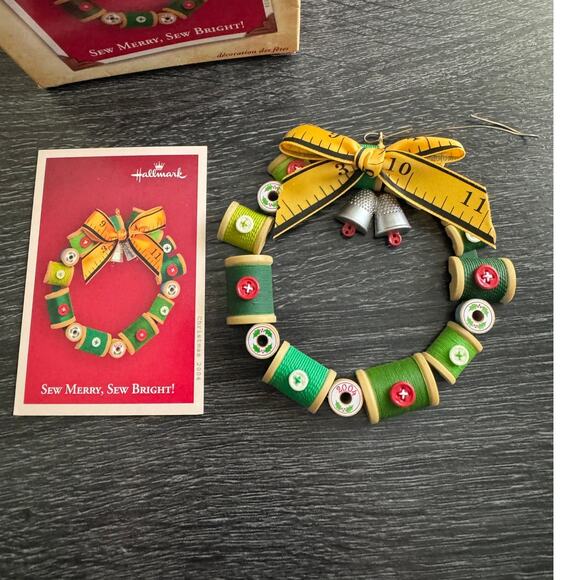 Hallmark Keepsake Christmas Holiday Ornament Sew Merry Sew Bright 2004 VTG - Picture 3 of 3